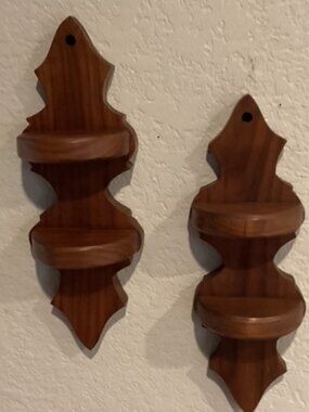 Pair of Wooden Shelves Handmade 12" Height